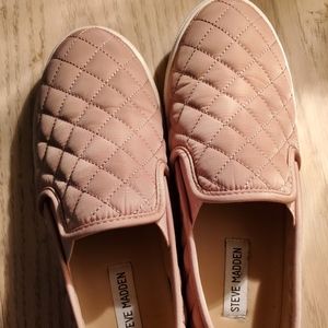 SOLD on M !Steve Madden Slit on Pink Satin Shoes